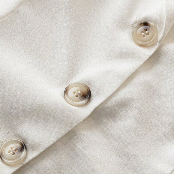 White Boho Women's Summer Elegant Collared Vest With Pleated Skirt - Picture 5 of 5